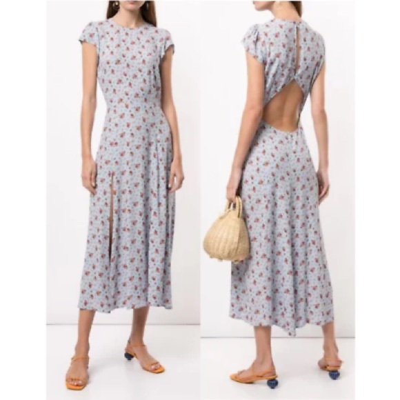 Reformation Dresses & Skirts - Reformation Gavin Floral Midi Dress in Petunia with Slit